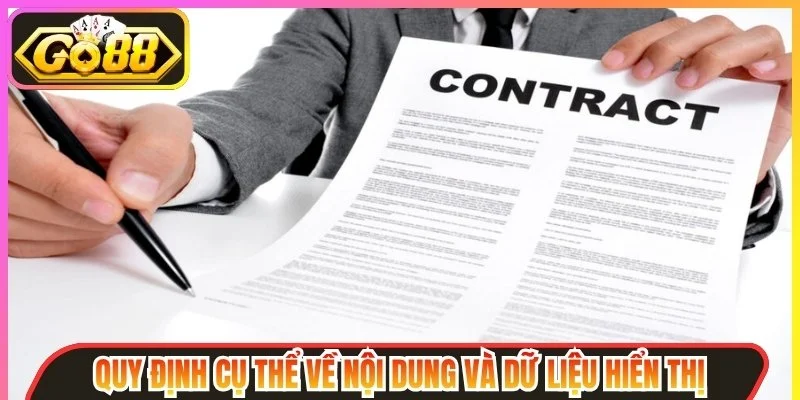 Quy định cụ thể về nội dung và dữ liệu hiển thị