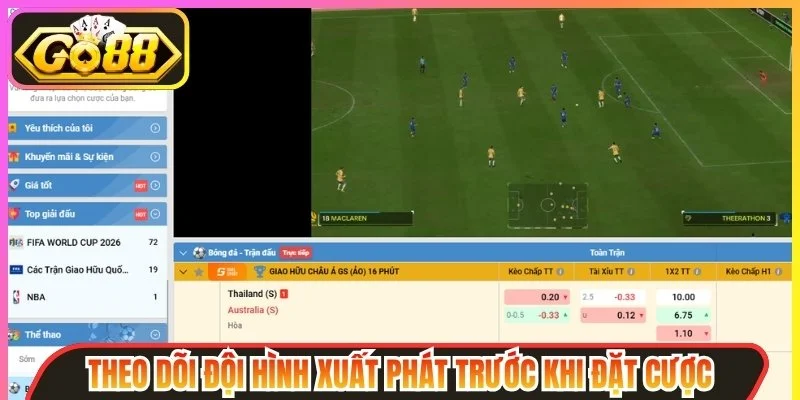 Theo dõi đội hình xuất phát
