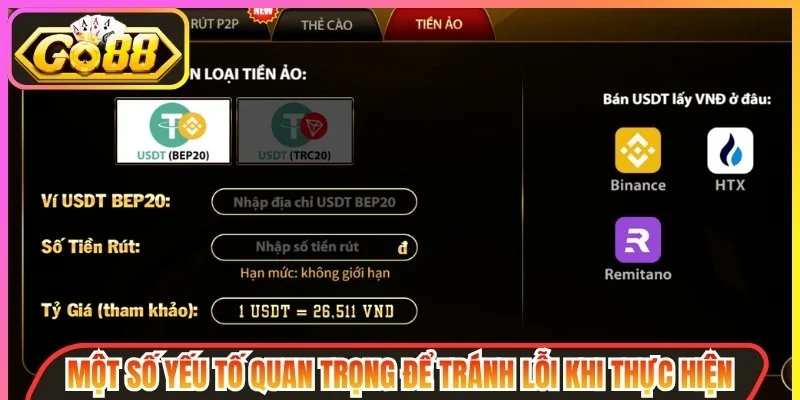 Một số yếu tố quan trọng để tránh lỗi khi thực hiện