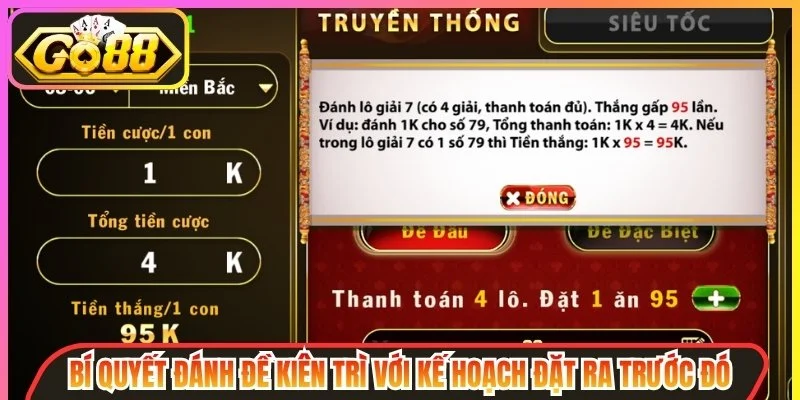 Bí quyết đánh đề kiên trì với kế hoạch đặt ra trước đó