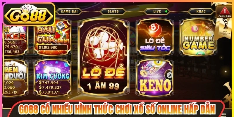 Go88 có nhiều hình thức chơi xổ số online