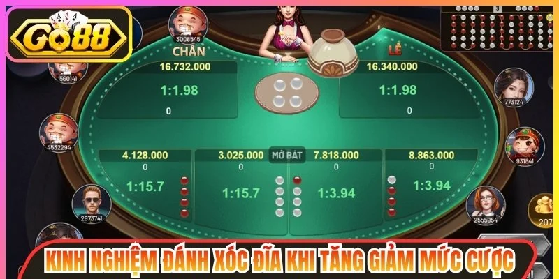Kinh nghiệm đánh Xóc Đĩa khi tăng giảm mức cược hiệu quả